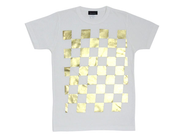 5CHECKER vgT-shirt WHITE~GOLD LEAF